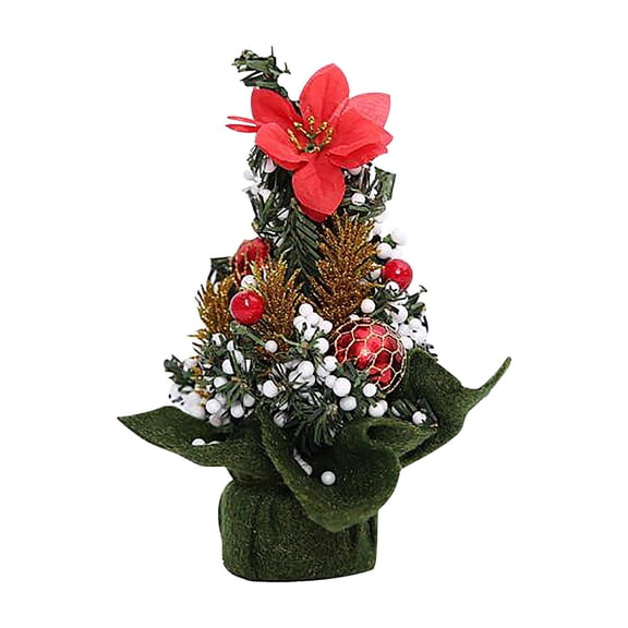 Flocked Tabletop Christmas Tree,Artificial Christmas Tree in Decorative Basket Base for Office Desk Home Decor,Christmas Decorations with Hanging Ornaments for Desktop Bedroom Indoor Party Decoration