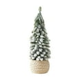thumbnail image 1 of Flocked Tabletop Christmas Tree, Mini Snow-Covered Cedar for Desk and Mantel Decor, Pre-Assembled Festive Holiday Display(B), 1 of 6