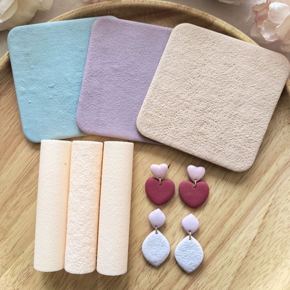 Flocked Textured Clay Roller for Polymer Clay Earring Making Tool