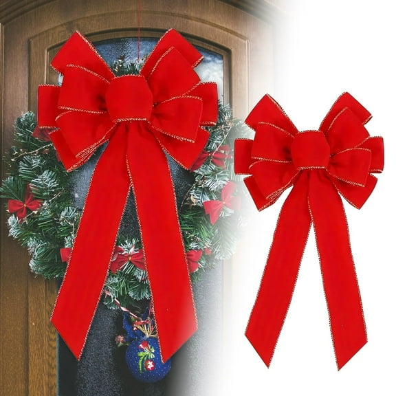 Flocked Velvet Bow Hanger With Multiple Loops For Festive Ornament And Wall Display Organizer Storage Solution