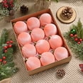 thumbnail image 1 of Flocked Velvet Christmas Ornaments - 12pc Rustic Brown Tree Decor Set (3.15” Shatterproof Balls), 1 of 7