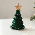 thumbnail image 1 of Flocked Velvet Christmas Tree Ornaments Mini Hanging Xmas Decor with Gold Star, Holiday Party Decoration, Multicolor, 4.33 In, Style B, 1 of 7