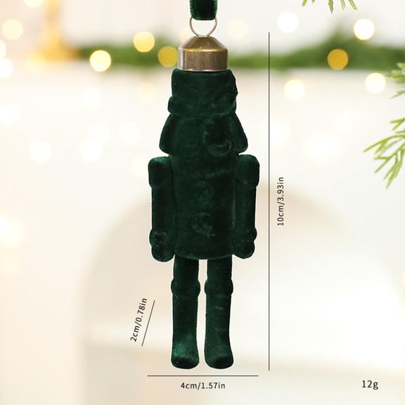 Flocked Walnut Soldier Hanging Ornament DIY Christmas Indoor Window Display Tree Decoration Velvet Fabric Nutcracker Hanging Decoration
