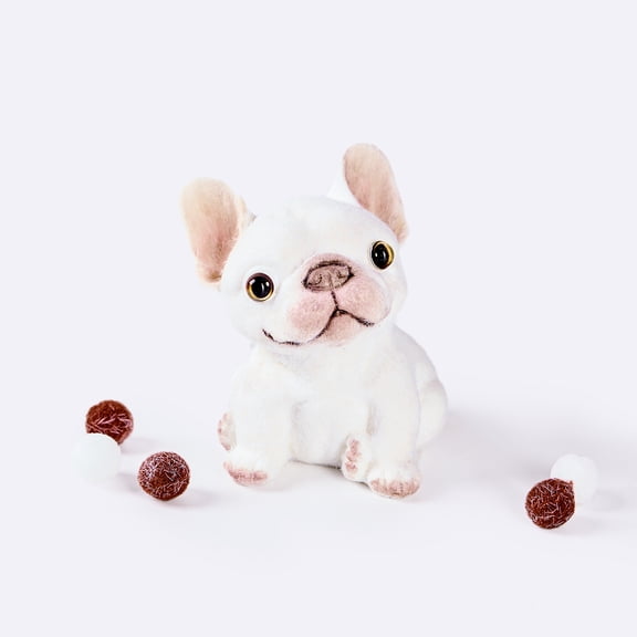 Flocked White French Bulldog Taba Squishy Toys for Adults  Cute Stress Relief Fidget Sensory Toys, Soft Silicone Squeeze Gifts for Teens Adults