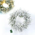 Flocked Wreath with Battery Operated LED Lights, 24 in Artificial