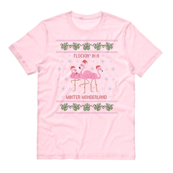 Flockin' In A Winter Wonderland Shirt 2X-Large Pink