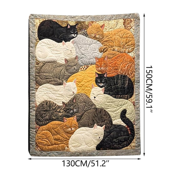 Flocking Cats Sleeping Pattern Blanket, Soft and Cozy Sofa Throw Blanket, Adorable Cat Themed Blanket for Home Decor, Snuggling, and Adding Warmth to Living Spaces