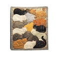 thumbnail image 1 of Flocking Cats Sleeping Patterns Flannel Blanket, Soft Cozy Throw for Cuddling Warm and Comfortable for Bed Sofa and Lounging At Home, Machine Washable, 1 of 6
