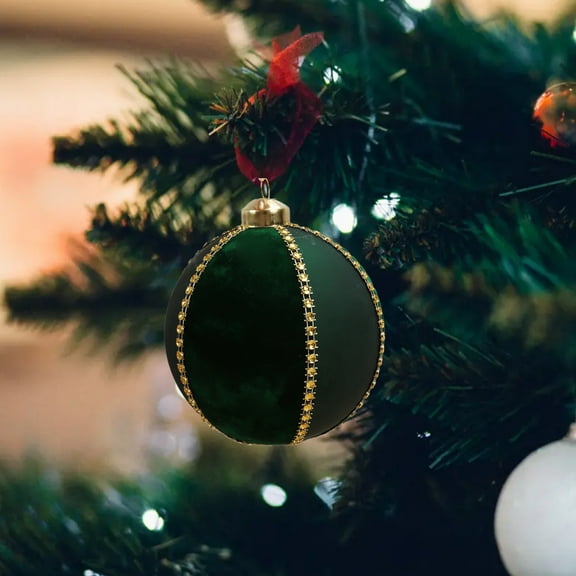 Flocking Christmas Glass Hanging Balls Holiday Decorations Window Store Party Decoration Christmas Tree Pendants Ornamento de oficina en casa