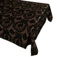 thumbnail image 1 of Flocking Damask Taffeta Tablecloth Black on Brown, 1 of 1
