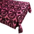 thumbnail image 1 of Flocking Damask Taffeta Tablecloth Black on Fuchsia, 1 of 1