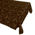 thumbnail image 1 of Flocking Damask Taffeta Tablecloth Brown on Brown, 1 of 1