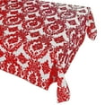 thumbnail image 1 of Flocking Damask Taffeta Tablecloth Red on White, 1 of 1