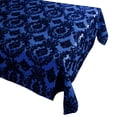 thumbnail image 1 of Flocking Damask Taffeta Tablecloth Royal Blue, 1 of 1