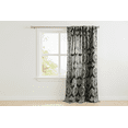 thumbnail image 1 of Flocking Damask Taffeta Window Curtain 56 Inch Wide Grey on Black, 1 of 4