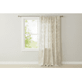 thumbnail image 1 of Flocking Damask Taffeta Window Curtain 56 Inch Wide Ivory on Ivory, 1 of 3