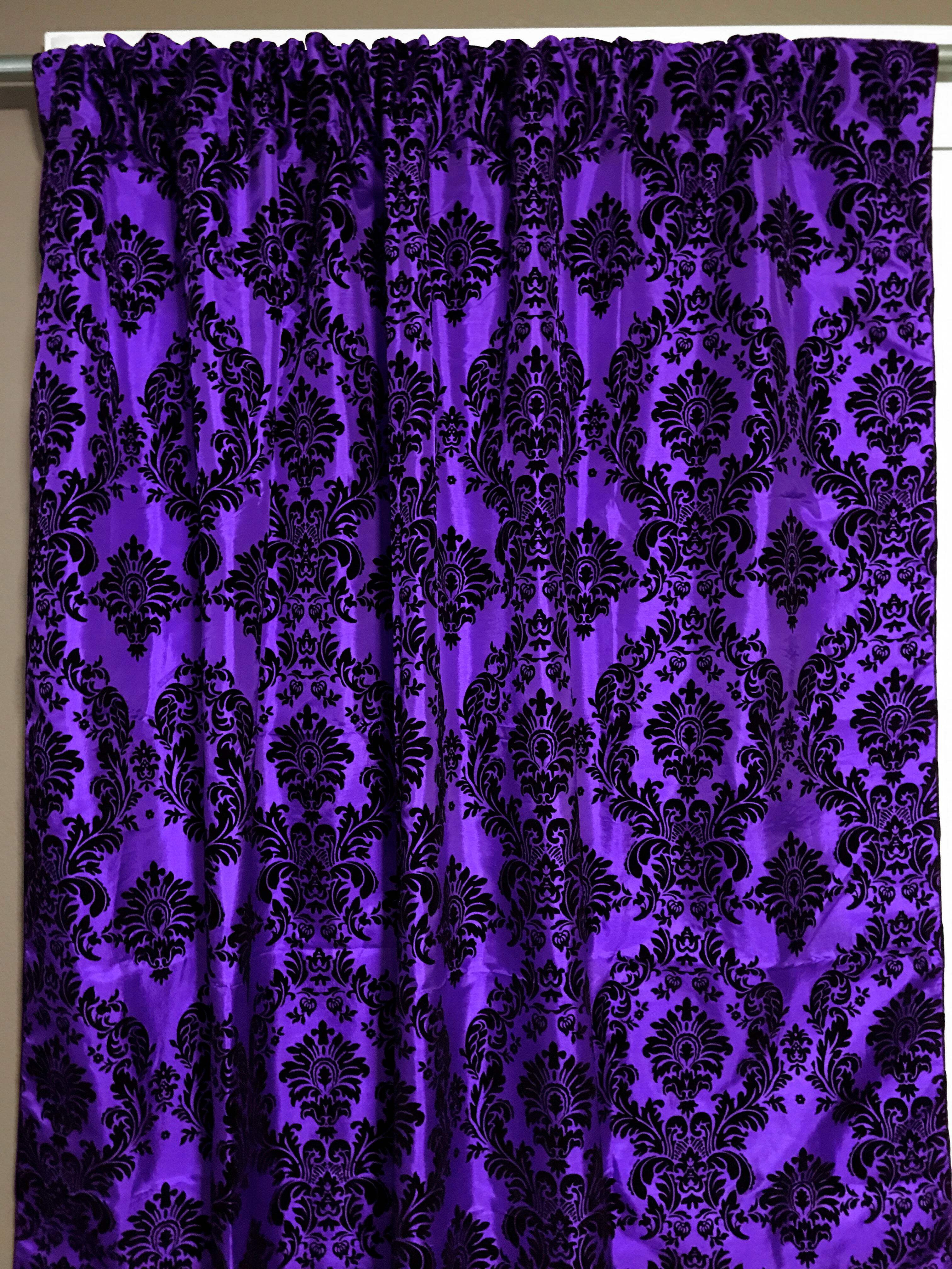 Flocking Damask Taffeta Window Curtain 56 Inch Wide Purple Walmart flocking-damask-taffeta-window-curtain-56-inch-wide-purple-walmart