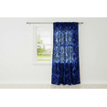 thumbnail image 1 of Flocking Damask Taffeta Window Curtain 56 Inch Wide Royal Blue, 1 of 3