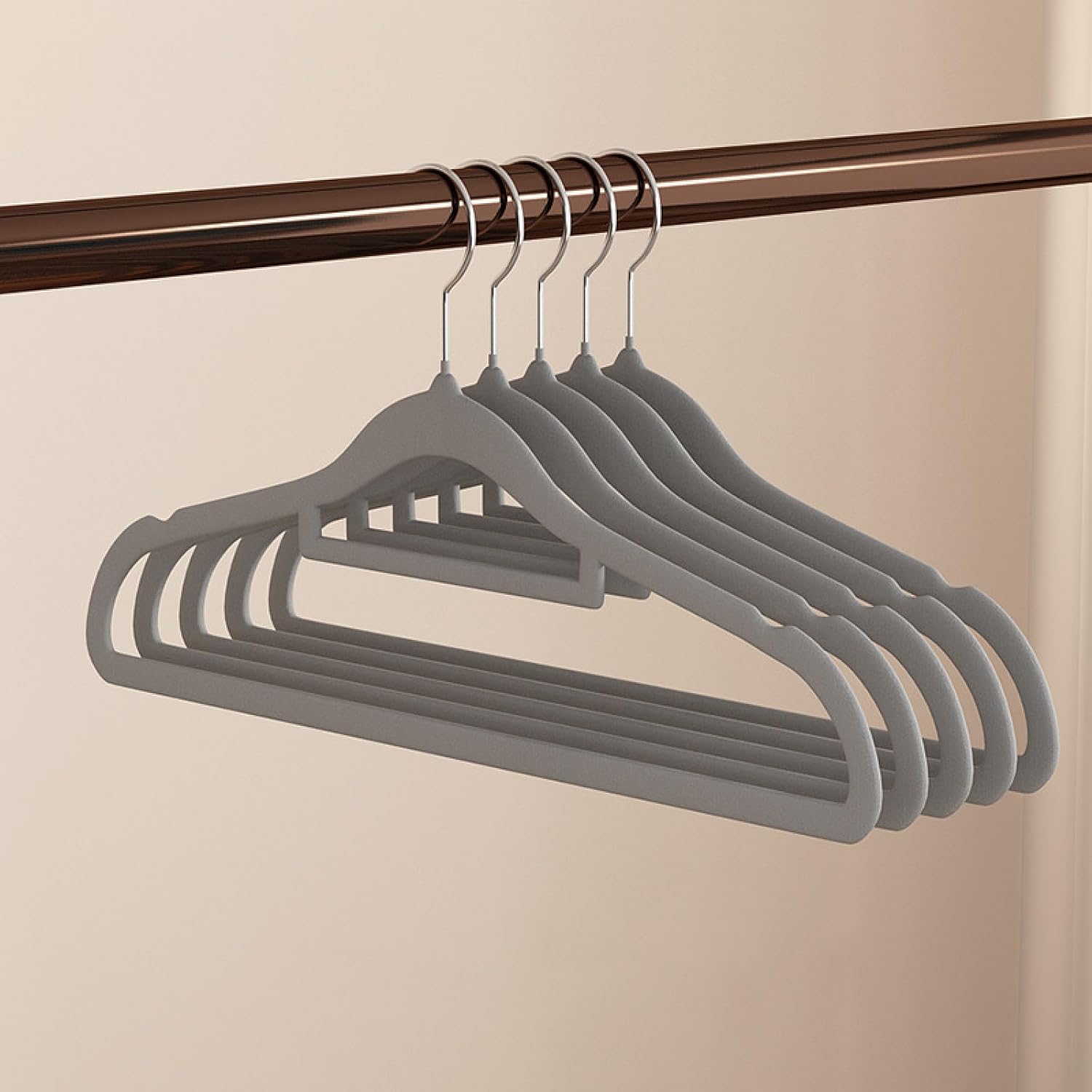 Flocking Rack Flocking Hangers 10 Pieces of Non-Marking Hangers, Household Storage ...
