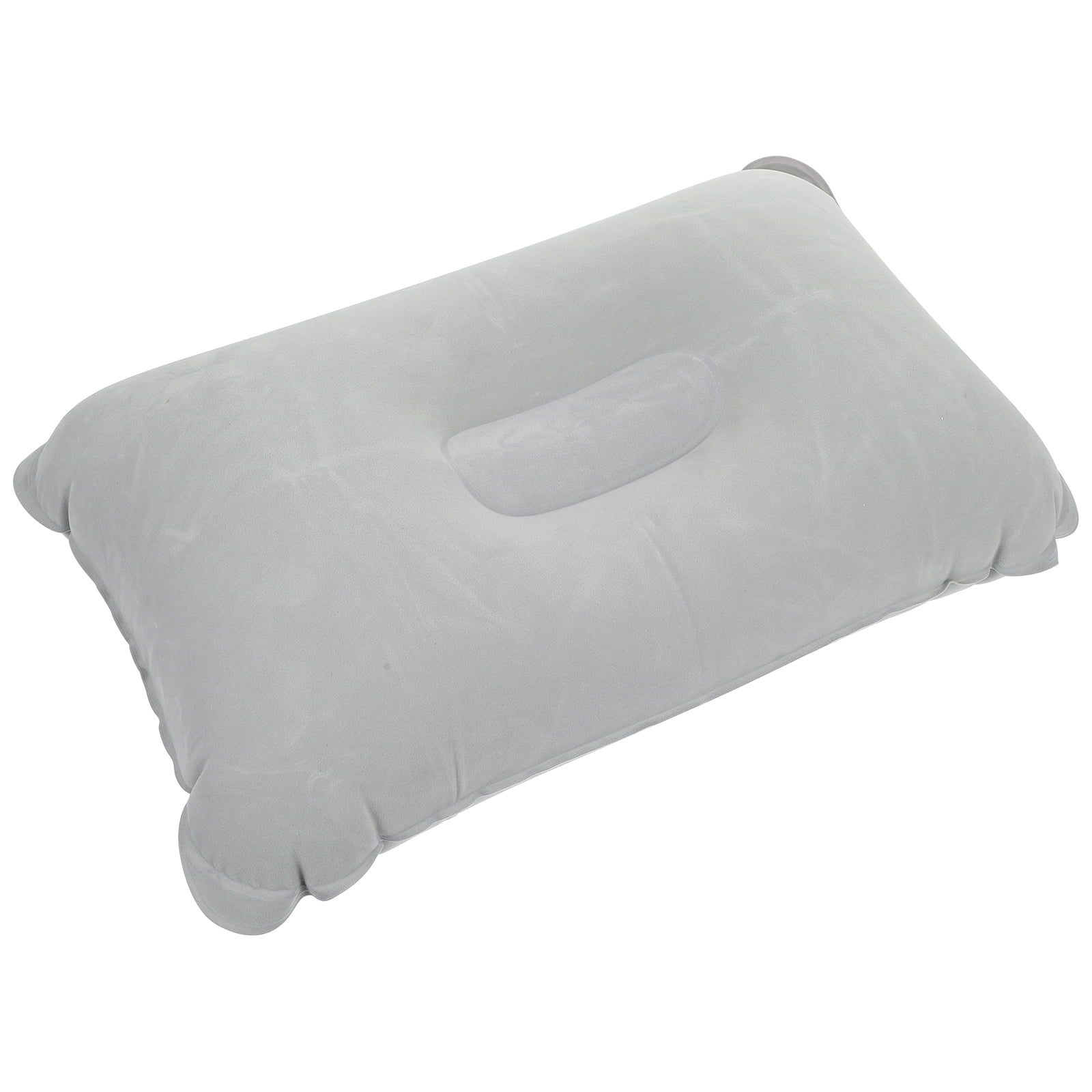 Flocking Inflatable Pillow Mattress Camping Travel Airplane Sleep Flight Pvc