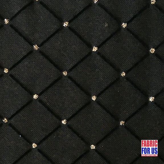 Flocking Mesh Stretch Glitter Fabric Black Diamond 64" Wide By The Yard