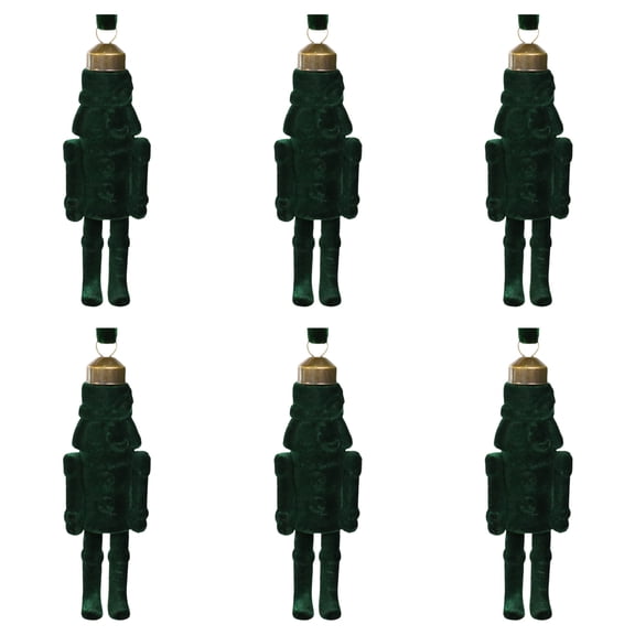 Flocking Nutcrackers Christmas Tree Ornament Plastic Fabric Hanging Decorations For Holiday Homes Office Party