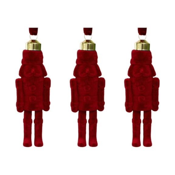 Flocking Nutcrackers Hanging Decorations Decorative Christmas Tree Ornament Set