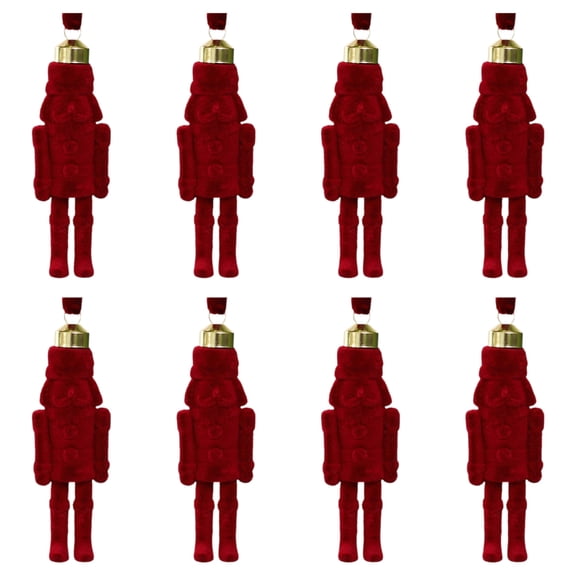 Flocking Nutcrackers Hanging Decorations Decorative Christmas Tree Ornament Set