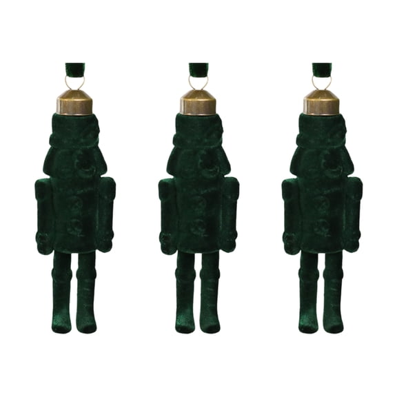 Flocking Nutcrackers Hanging Decorations Decorative Christmas Tree Ornament Set