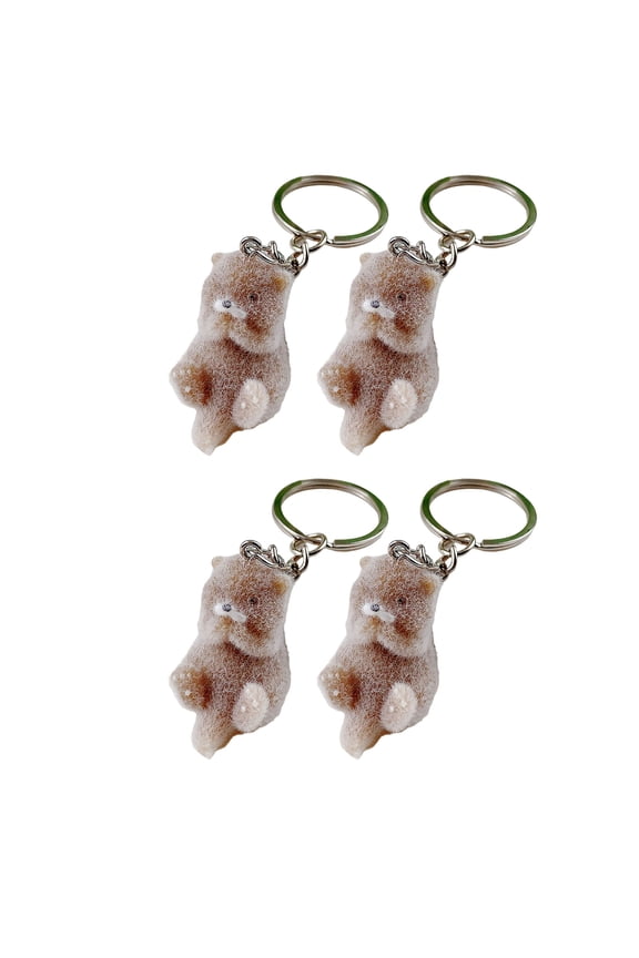 Flocking Otters Decors Keychain Plush Pendant Stylish Bag Ornament Plastic Texture for Mobile Accessories