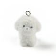 thumbnail image 1 of Flocking Resin Cute Puppy Pendants Dog Charms with Platinum Plated Iron Loops White 31.5x23x20mm Hole: 2.5mm, 1 of 3