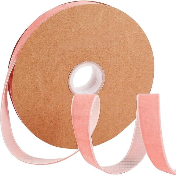 Flocking Ribbon Single Side for Gift Packing Party Decoration Pink 25x1.3mm 20yard/roll