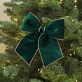 thumbnail image 1 of Flocking Velvet Christmas Bow, Green Fabric Tree Topper, Decorative Hanging Bow, Home Holiday Decor,Vsgery, 1 of 9