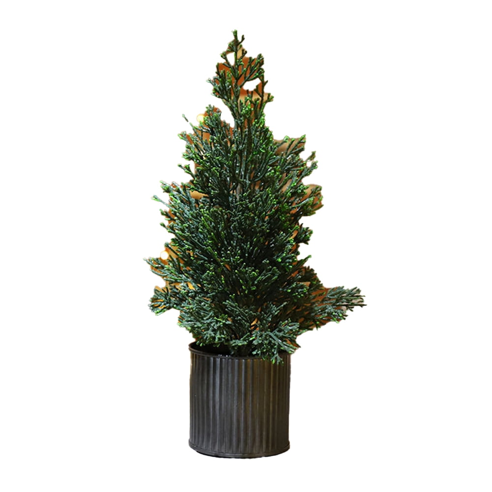 Flocking artificial Christmas tree, desktop cedar Christmas tree
