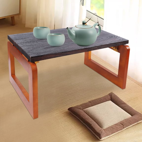 Flodable Wooden Folding Coffee Table Laptop Low Tea Table Tea Picnic Table for Balconies, Study Rooms