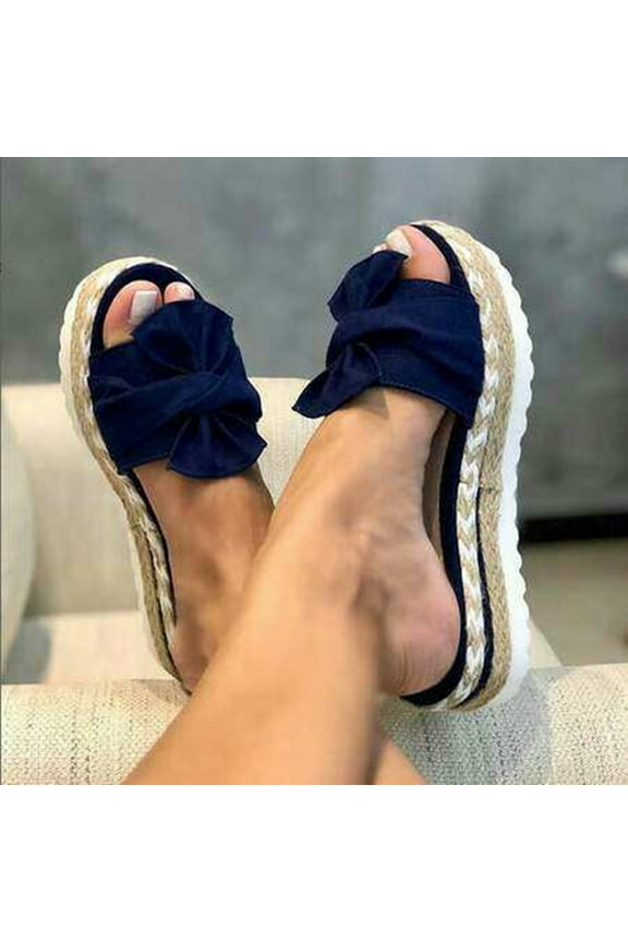 Flip Flops for Women,Women's Shoes Fashion Solid Color Minimalistic Weave Straw Weaving Thick Bottom Sandals Slippers Flip Flop