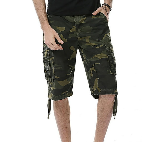 Floenr Mens Shorts,Men's Shorts Multi Pocket Cargo Pants Loose Casual Pants Straight Leg Pants