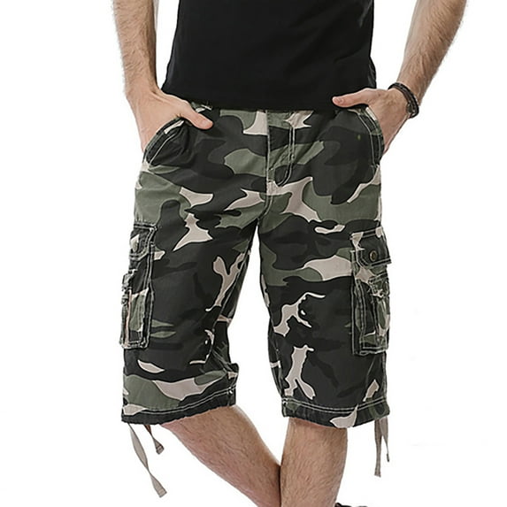 Floenr Mens Shorts,Men's Shorts Multi Pocket Cargo Pants Loose Casual Pants Straight Leg Pants
