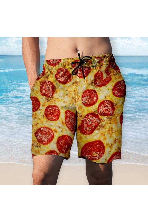 Mens Swimming Trunks,Men's Food Realistic 3D Printed Summer Shorts Beach Shorts Beach Swim Shorts