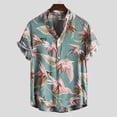 thumbnail image 1 of Floenr Mens T Shirts,Men Hawaiian Short Sleeve Beach Shirt Printed Summer Casual Button Down Shirts, 1 of 5