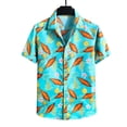 thumbnail image 1 of Floenr Mens T Shirts,Men Hawaiian Short Sleeve Beach Stand-up Collar Shirt Printed Summer Casual Button Down Shirts, 1 of 4