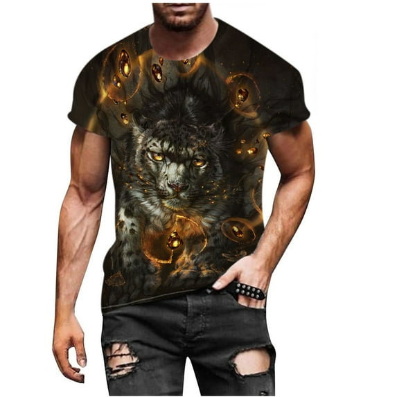 Floenr Mens T Shirts,Men Short-Sleeved Printed Color Buttons Fashion Cardigan Casual T-Shirt Tops