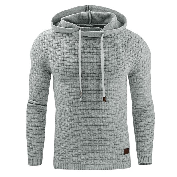 Floenr Mens T Shirts,Men Sweatshirt Gym Long Sleeve Drawstring Hooded Plaid Pullover Hoodies