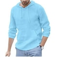 thumbnail image 1 of Floenr Mens T Shirts,Men's Baggy Cotton Linen Hooded Pocket Solid Long Sleeve Retro T Shirts Tops, 1 of 5