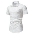 thumbnail image 1 of Floenr Mens T Shirts,Men's Casual Slim Print Button Lapel Short Sleeve Shirt, 1 of 4