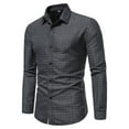 thumbnail image 1 of Floenr Mens T Shirts,Men's Printed No Iron Loose Button Lapel Long Sleeved Shirt, 1 of 8