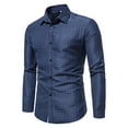 thumbnail image 1 of Floenr Mens T Shirts,Men's Printed No Iron Loose Button Lapel Long Sleeved Shirt, 1 of 7