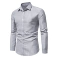 thumbnail image 1 of Floenr Mens T Shirts,Men's Printed No Iron Loose Button Lapel Long Sleeved Shirt, 1 of 8
