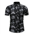 thumbnail image 1 of Floenr Mens T Shirts,Mens Casual Short Sleeve Printing Cardigan Turn-Down Collar T-Shirt Blouse Tops, 1 of 5