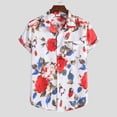 thumbnail image 1 of Floenr Mens T Shirts,Mens Fashion Ethnic Short Sleeve Casual Printing Hawaiian Shirt Blouse T-shirt, 1 of 5